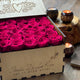 Spectacular Keepsake Wooden Box | Sensual Hot Pink Roses