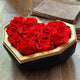 Exquisite Red Preserved Roses - Small Black Diamond Heart Box