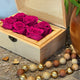 Endearing Treasure Chest Box With Vivid Hot Pink Roses