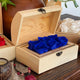 Magnificent Royal Blue Eternal Roses In A Stylish Treasure Chest Box