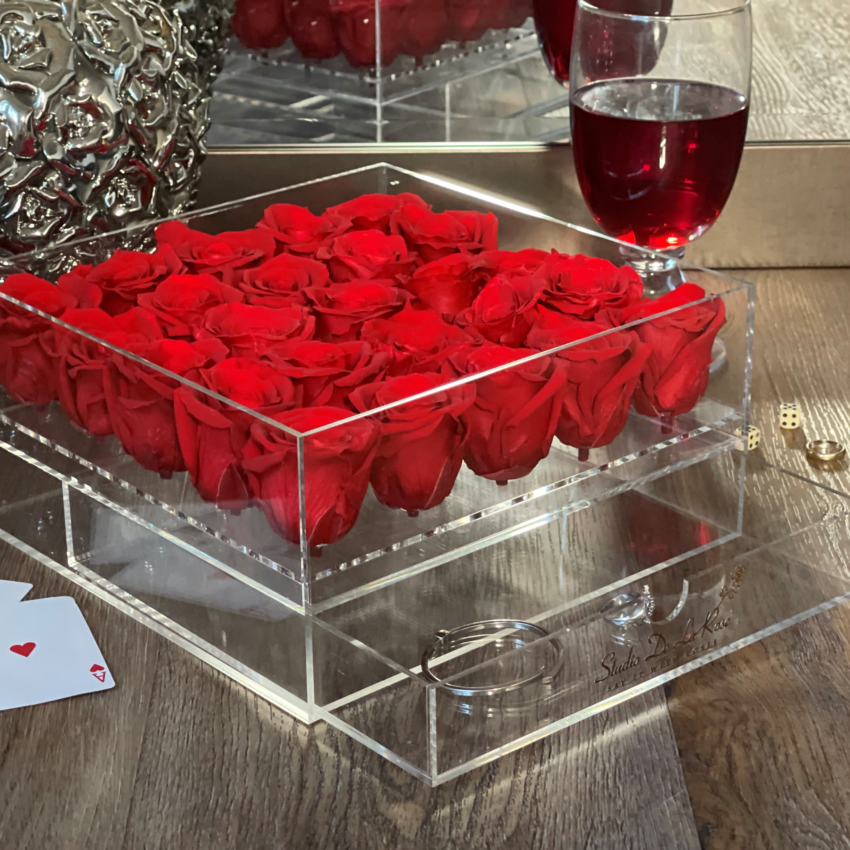 Charming Contemporary Gift Box | Signature Forever Red Roses