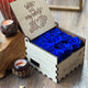 Pretty Royal Blue Roses | Stunningly Chiseled Wooden Box