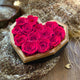 Stylish Hot Pink Preserved Roses - Luxury Small Black Diamond Heart Box