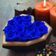 Majestic Royal Blue Real Preserved Roses - Small Diamond Heart Box