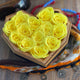 Magnificent Yellow Real Preserved Roses - Luxury Small Diamond Heart Box